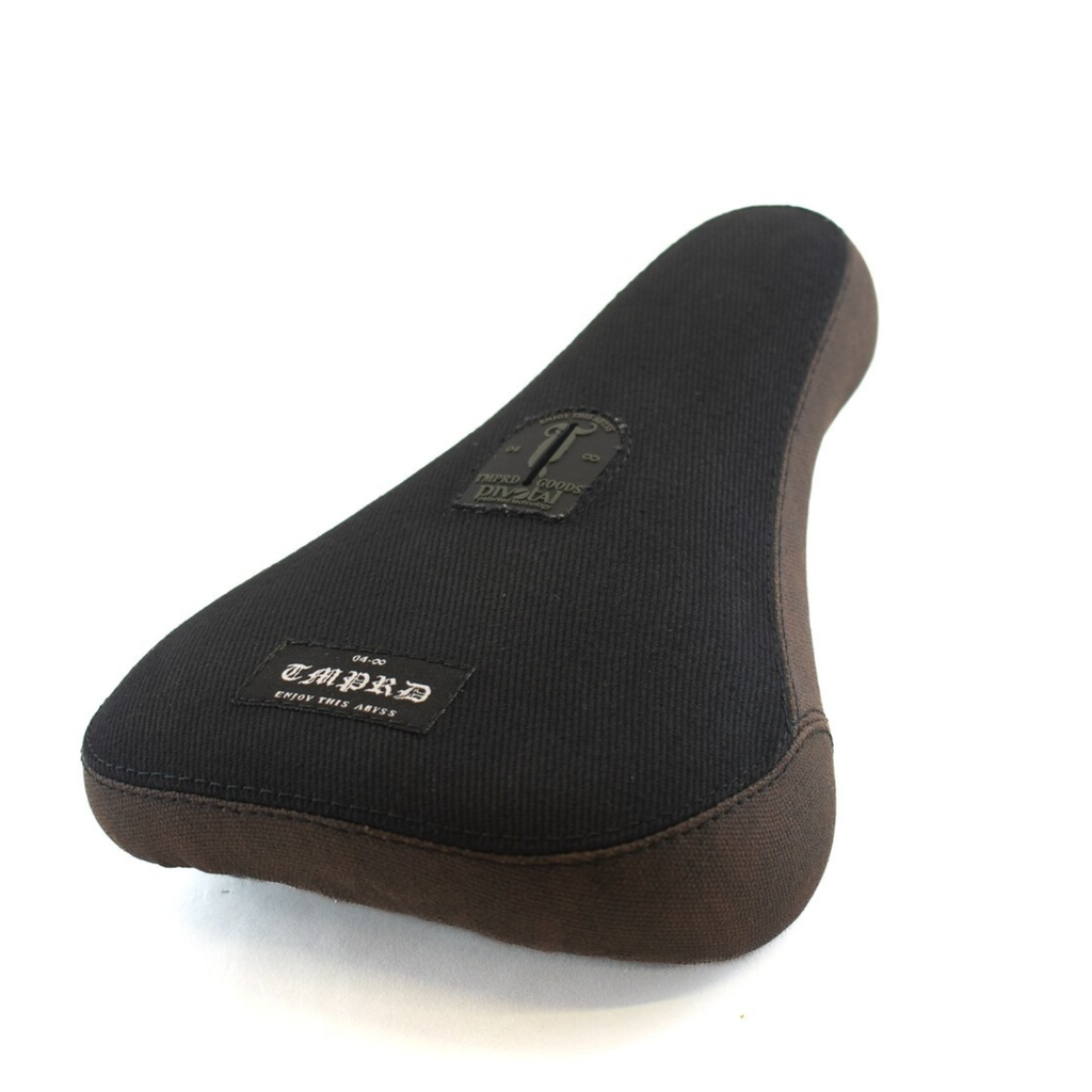 Tempered Black / Brown Pleather Pivotal BMX Seat