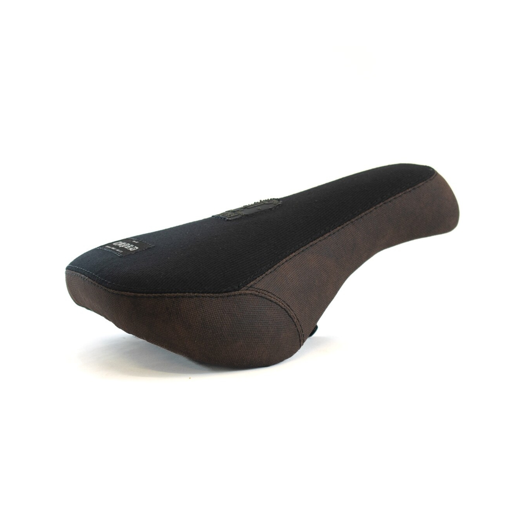 Tempered Black / Brown Pleather Pivotal BMX Seat