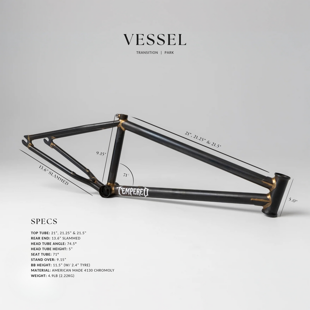 Tempered Vessel BMX Frame - HANDCRAFTED DOWN UNDER